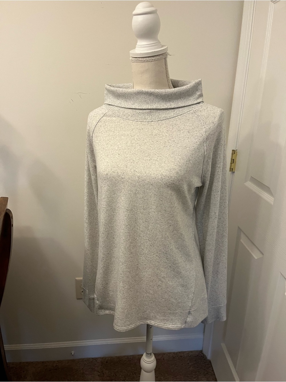 tek gear SOFT Light Gray Cowl Neck Long Sleeve Top